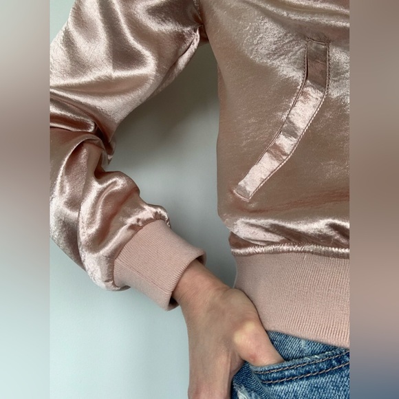 Pink Satin Bomber Jacket - Picture 7 of 10
